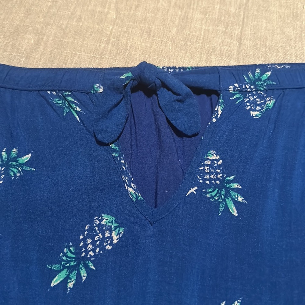 Hollister Strapless Blue Pineapple Romper- Size XS - Picture 5 of 6